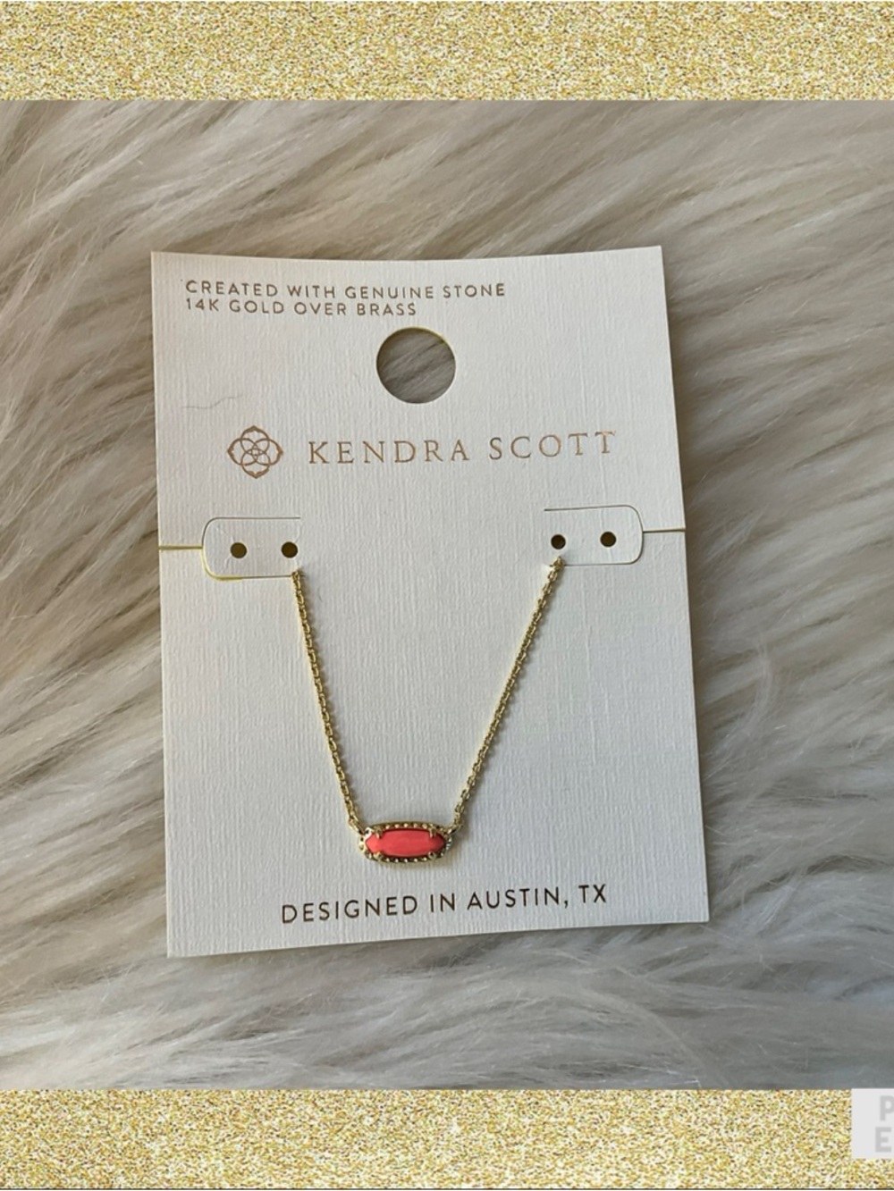 Kendra Scott Emma Pendant Necklace - NWT - Gold Coral Magnesite